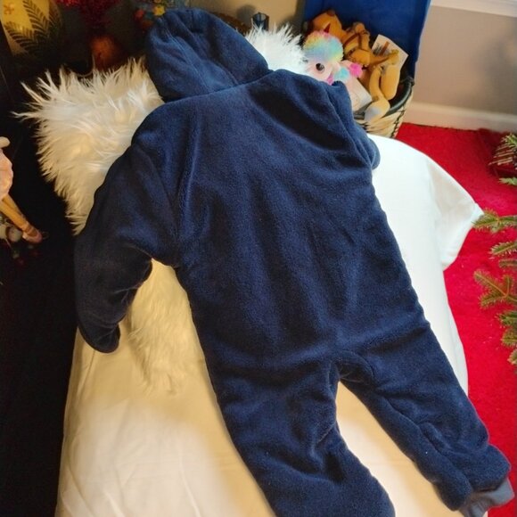 Tommy Hilfiger Navy Fleece Hooded One-Piece Snowsuit – Baby 24 Months - Picture 2 of 5